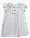 Lulu Bebe Lulu Bebe Pink/White Embroidered Pumpkin Wreath Pleat Dress - Little Miss Muffin Children & Home