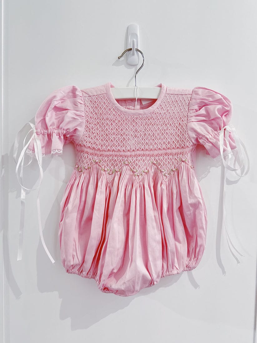 Nikki Smocked Bodice Bubble with Pink