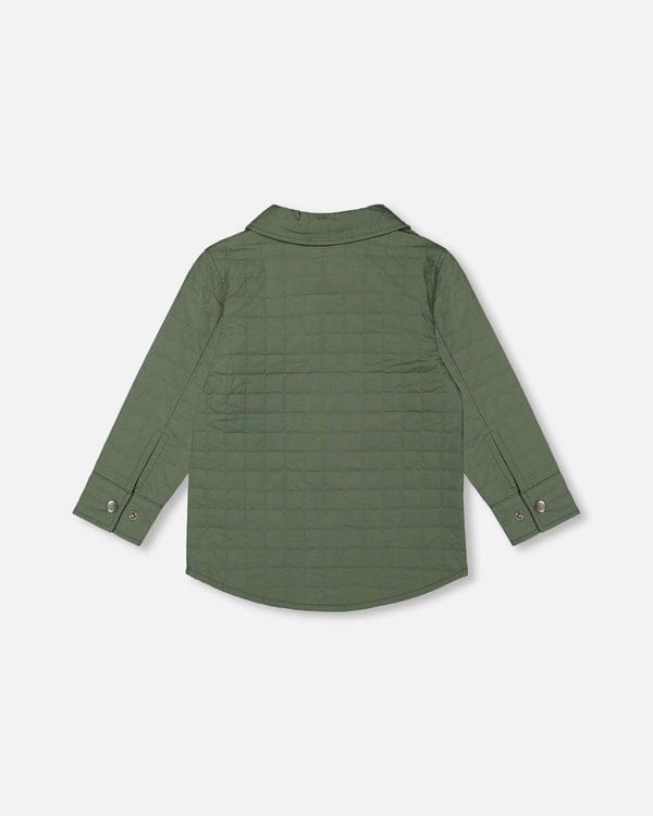 Deux Par Deux Deux Par Deux Unisex Quilted Canvas Overshirt in Dark Forest - Little Miss Muffin Children & Home