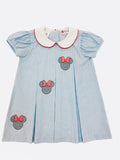 Lulu Bebe Minnie Embroidered Gingham Dana Dress