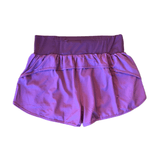 Women's Athletic Shorts with Zip Pocket in Purple