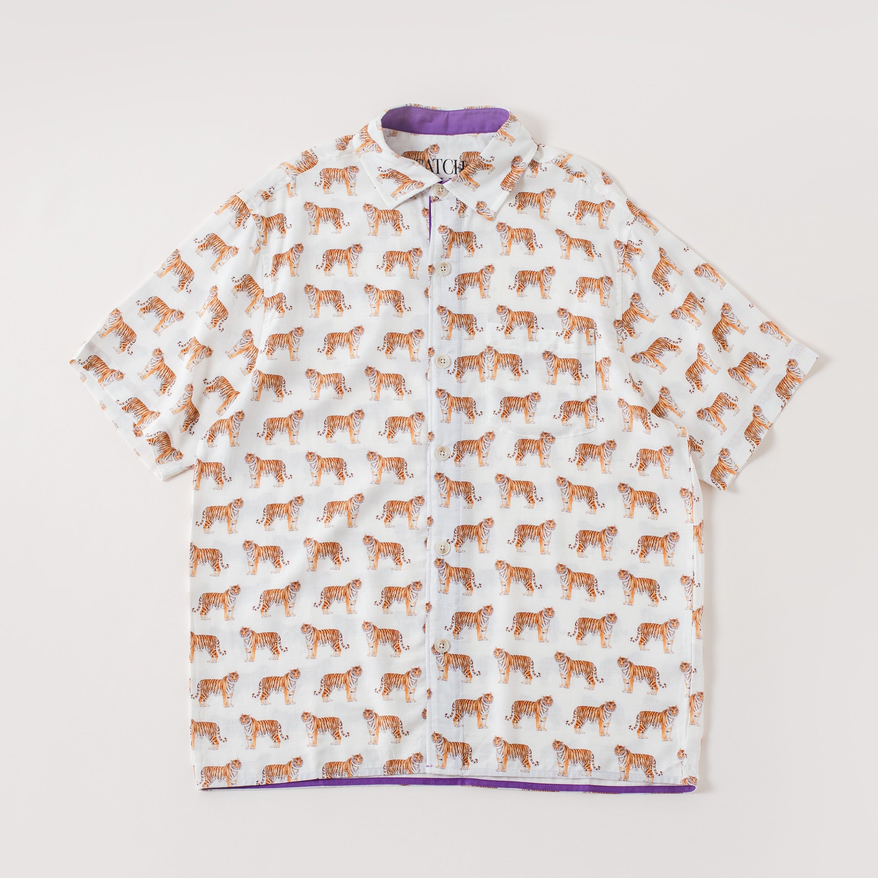 Nola Tawk Nola Tawk Tiger Men's Short Sleeve Collared Shirt - Little Miss Muffin Children & Home