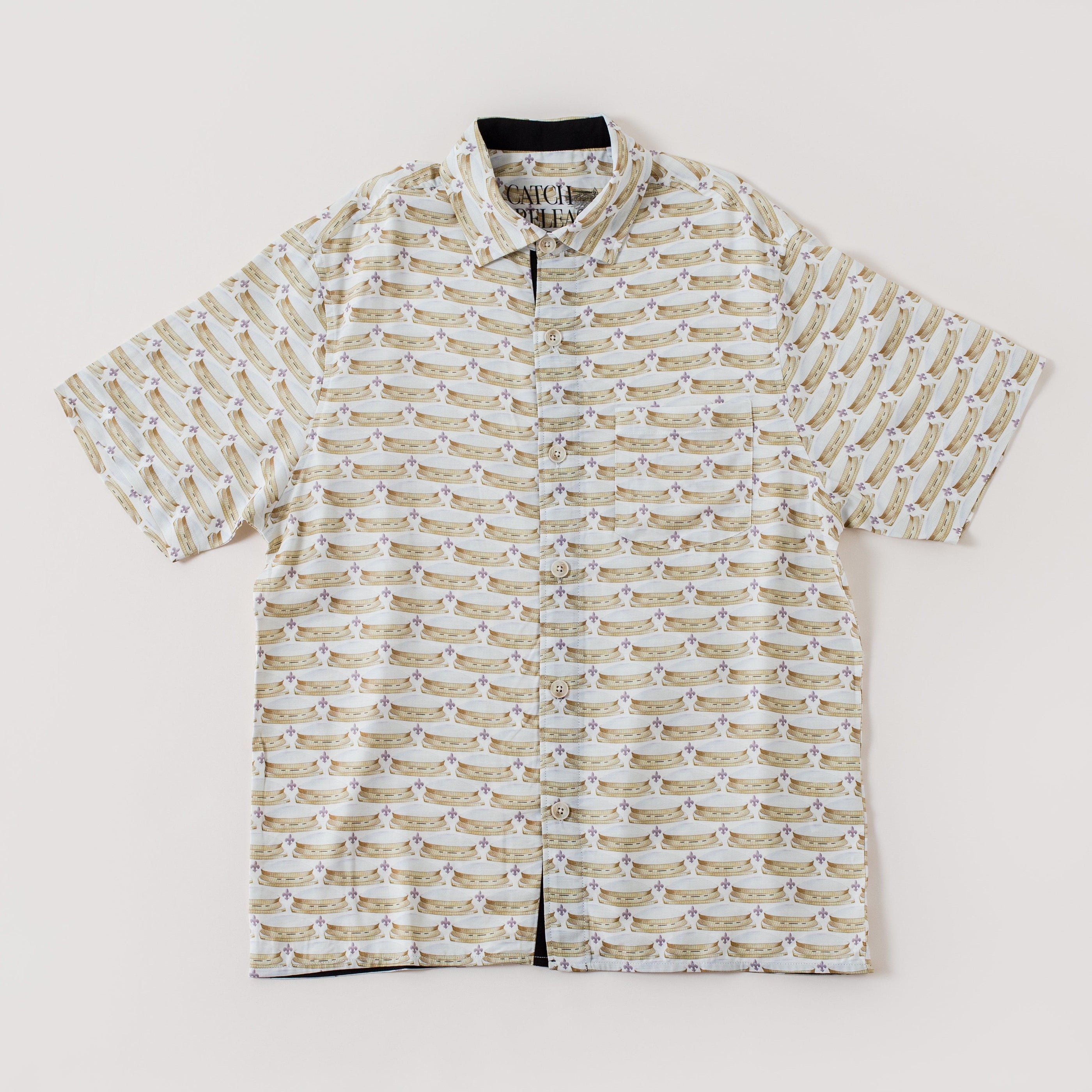 Nola Tawk Nola Tawk Superdome Men's Short Sleeve Collared Shirt - Little Miss Muffin Children & Home