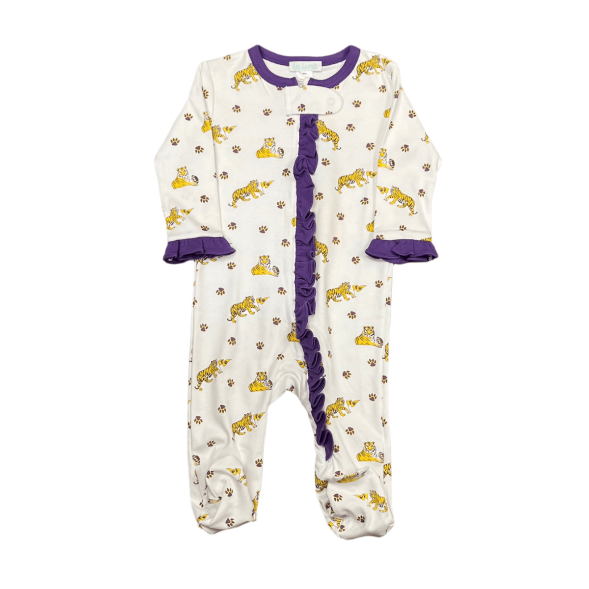 Lulu Bebe Lulu Bebe Tigers Pima Girl Footies - Little Miss Muffin Children & Home
