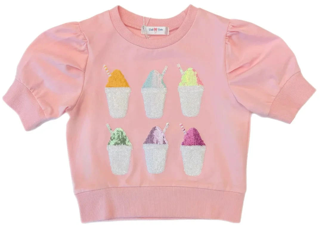 Lulu Bebe Lulu Bebe Lily Sequin Snowball Puff Sleeve Top - Little Miss Muffin Children & Home