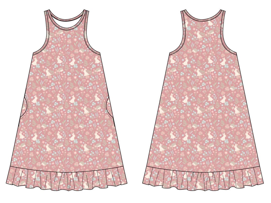 Sweet Bamboo Sweet Bamboo Boho Dress Woodland Bunny - Little Miss Muffin Children & Home