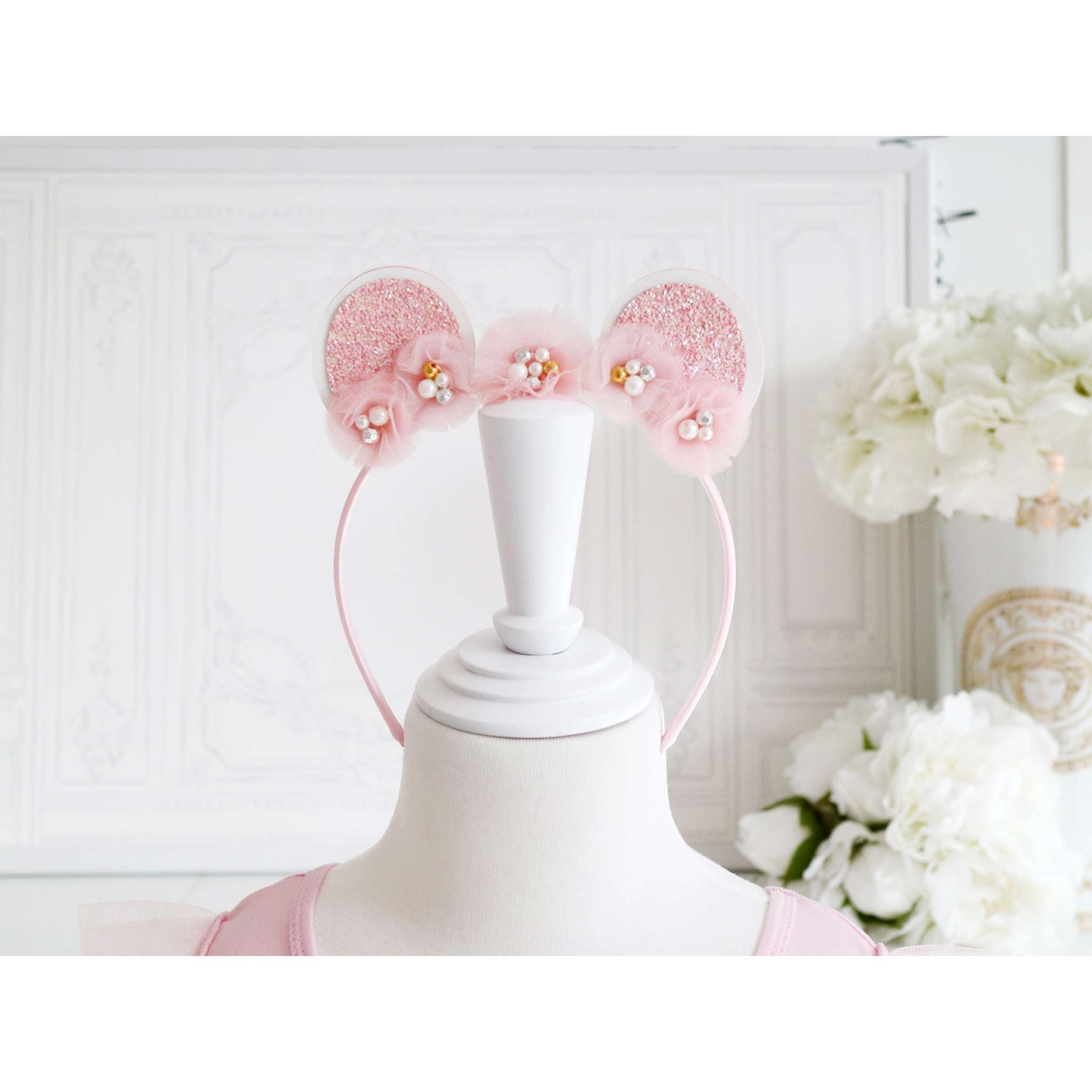 Pink Poppy Claris Ears Headband in Pink - Little Miss Muffin Children & Home