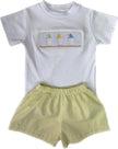 Lulu Bebe Lulu Bebe Tom Smocked Snowball Short Set - Little Miss Muffin Children & Home