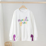 Nola Tawk Women's Mardi Gras Sweatshirt with Side Bow