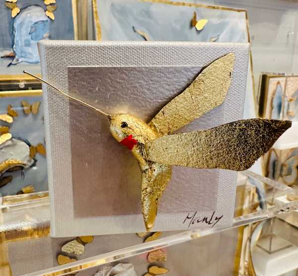 Dana Manly Art Hummingbird Gold 4x4 - Little Miss Muffin Children & Home
