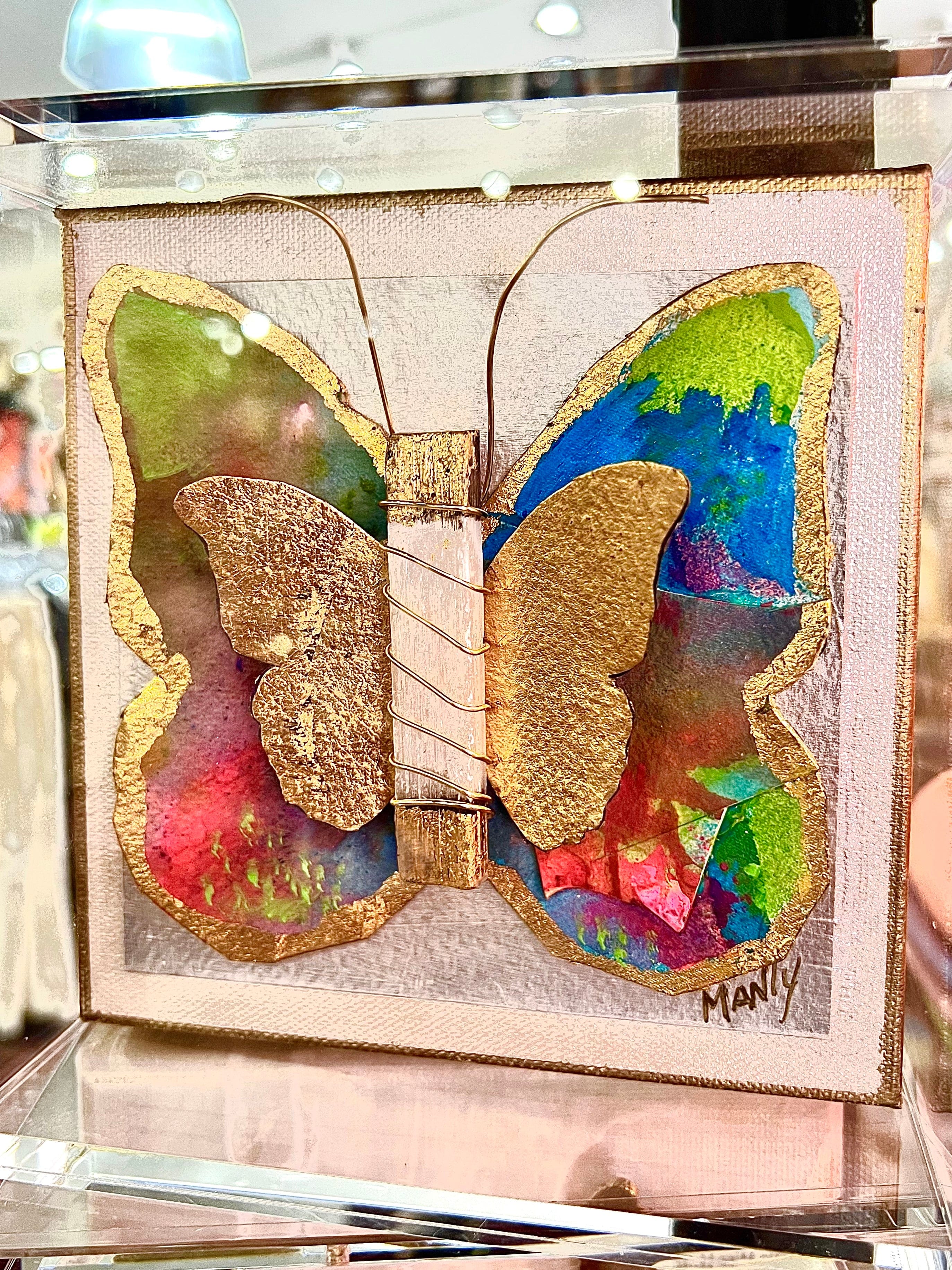 Dana Manly Art Dana Manly Art Watercolor Butterfly in Shadowbox - Little Miss Muffin Children & Home