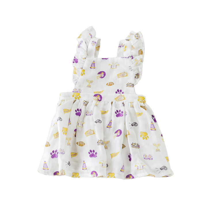 Nola Tawk Nola Tawk Let's Go Tigers Organic Muslin Dress - Little Miss Muffin Children & Home