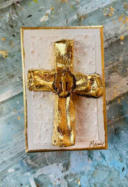 Gold Cross on Canvas Art, Assorted