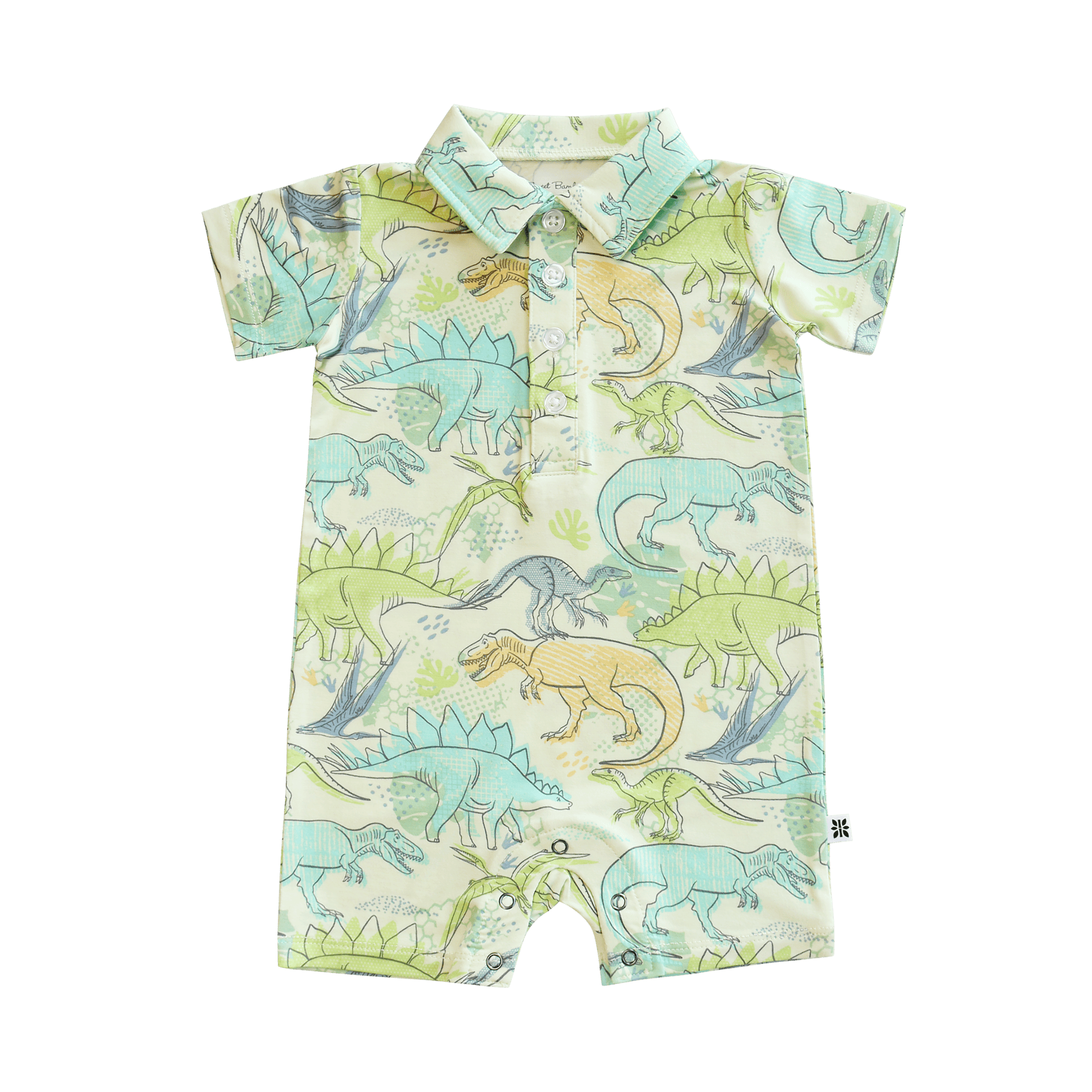 Neon Dino Polo Romper