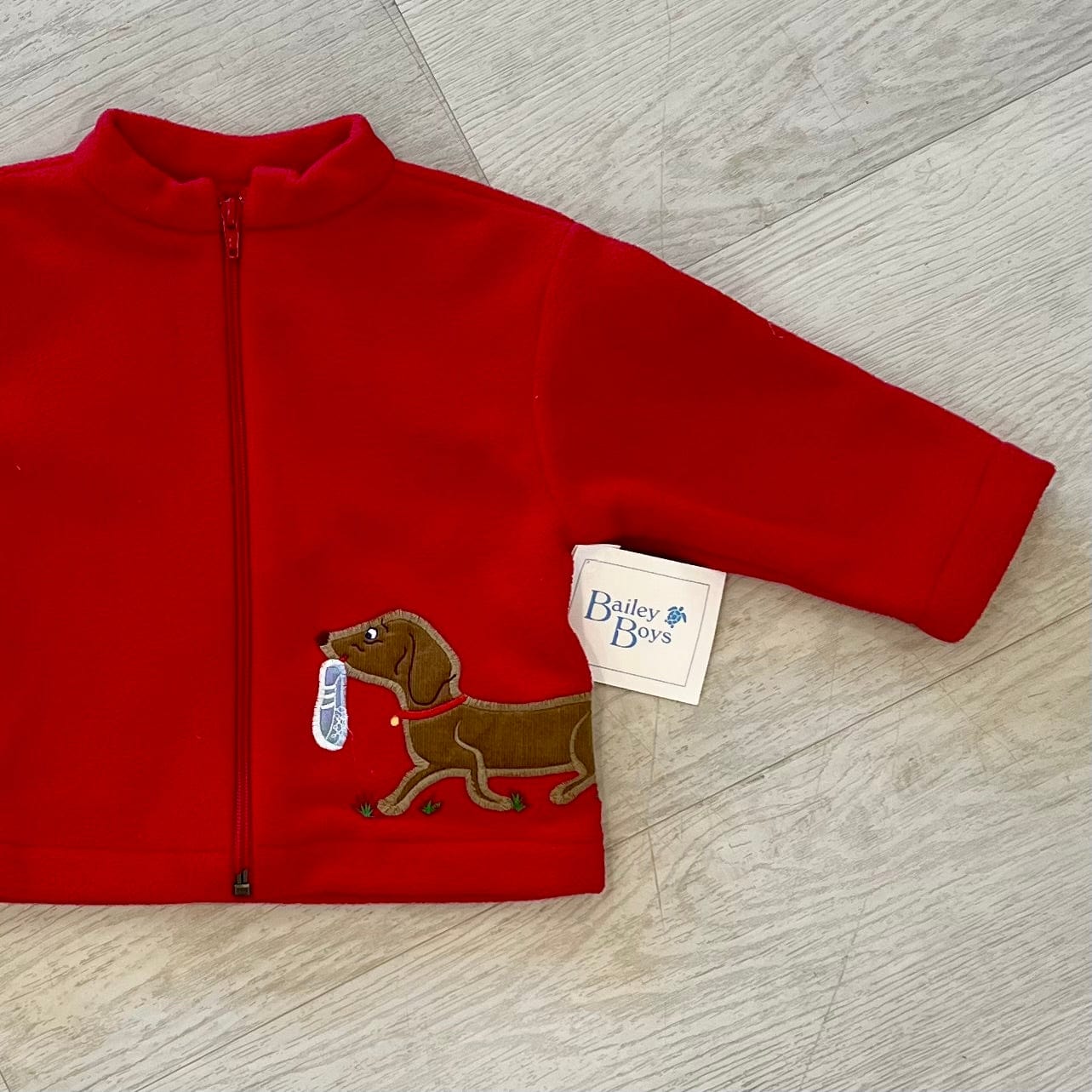 Bailey Boys Bailey Boys Red Fleece Jacket with Pup - Little Miss Muffin Children & Home