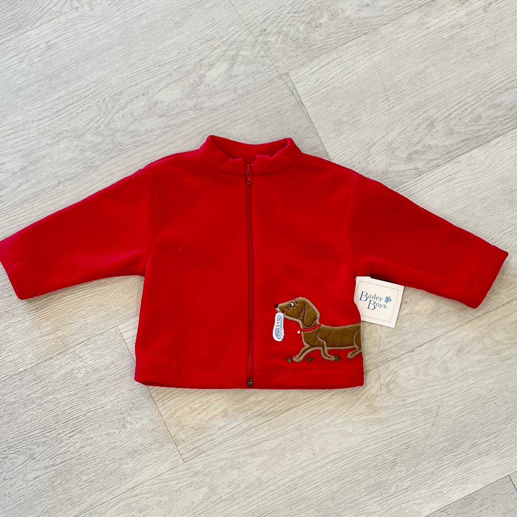 Bailey Boys Bailey Boys Red Fleece Jacket with Pup - Little Miss Muffin Children & Home