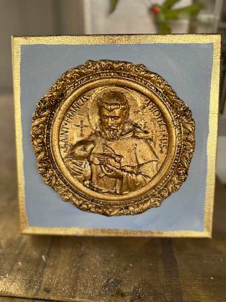 Dana Manly Art Saint Francis on Canvas 8x8 - Little Miss Muffin Children & Home