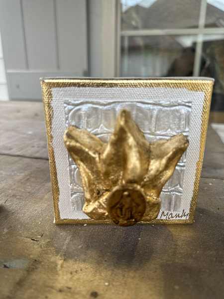 Dana Manly Art Gold Crown Art 4x4 - Little Miss Muffin Children & Home