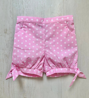 Vive La Fete Vive La Fete Polka Dots Girls Short With Bow - Little Miss Muffin Children & Home