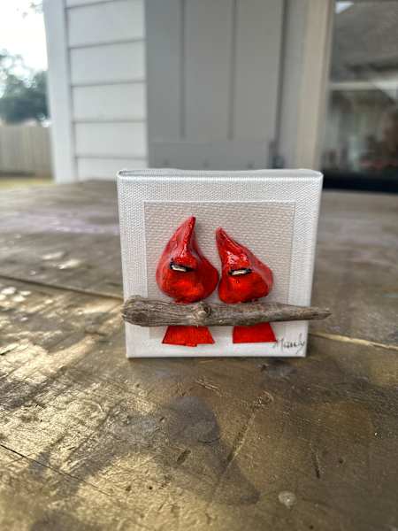 Dana Manly Art Lovebirds Art 4x4 - Little Miss Muffin Children & Home