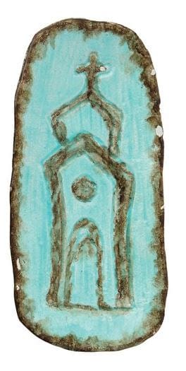 Creative Co-op Creative Co-op Decorative Embossed Cast Iron Dish with Church, 3 Colors available - Little Miss Muffin Children & Home