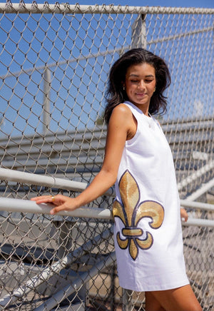 Sparkle City Sparkle City Fleur de lis Wrap Around Tank Dress - Little Miss Muffin Children & Home