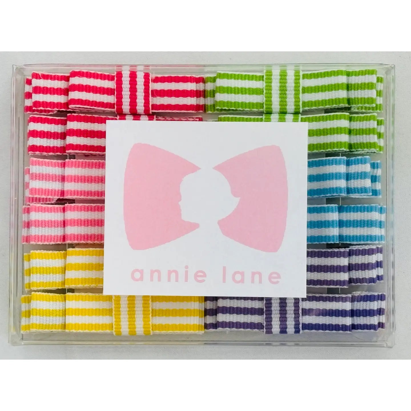 Classic Grosgrain Bright Stripe Set of 12 Hair Bows