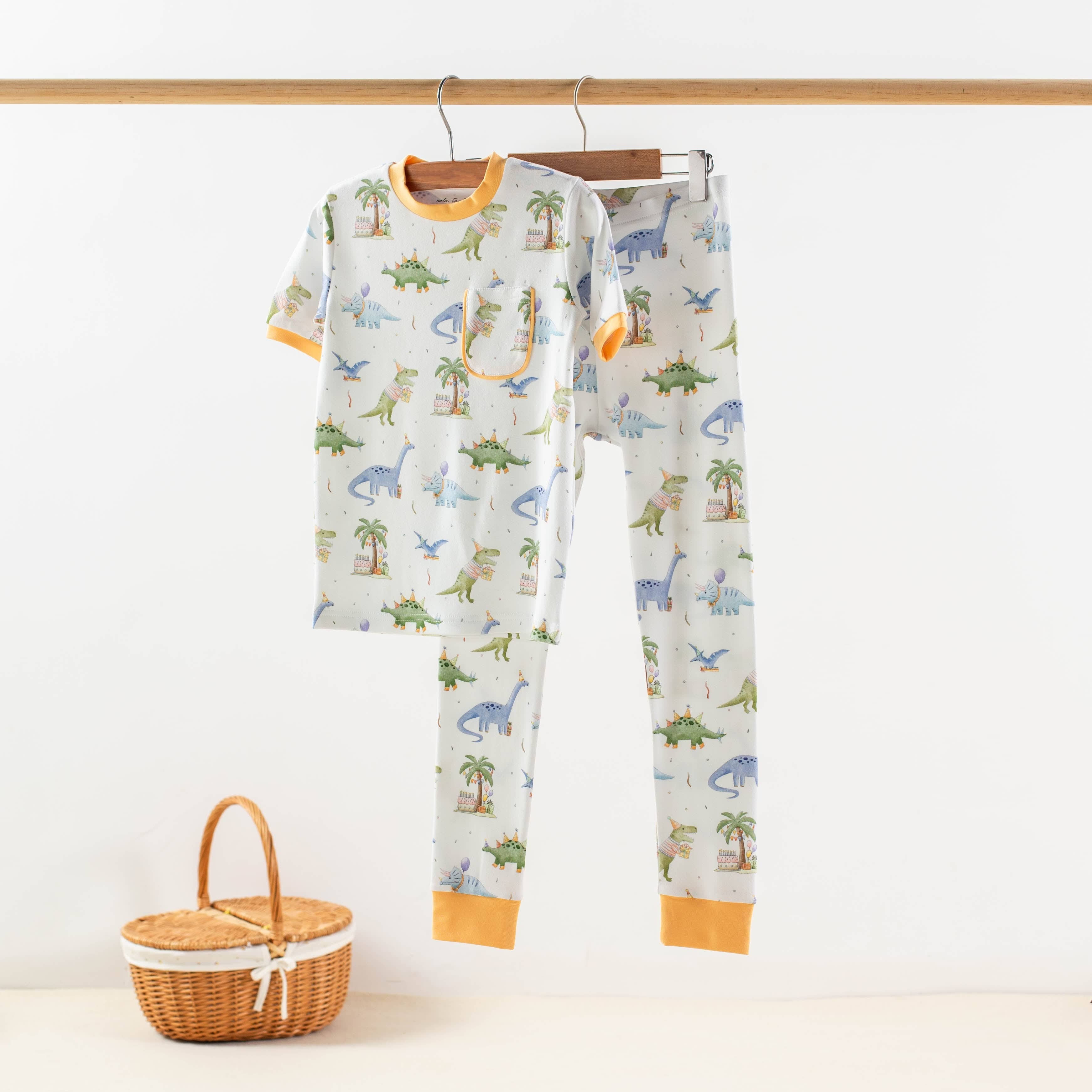 Nola Tawk Nola Tawk Dino-mite Birthday Organic Cotton Pajama Set - Little Miss Muffin Children & Home