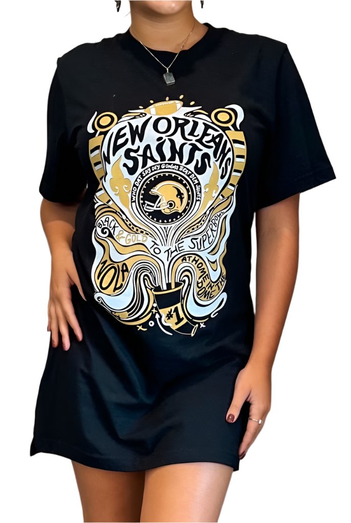 Whereable Art Whereable Art Saints Psychedelic Oversized T-shirt Dress - Little Miss Muffin Children & Home