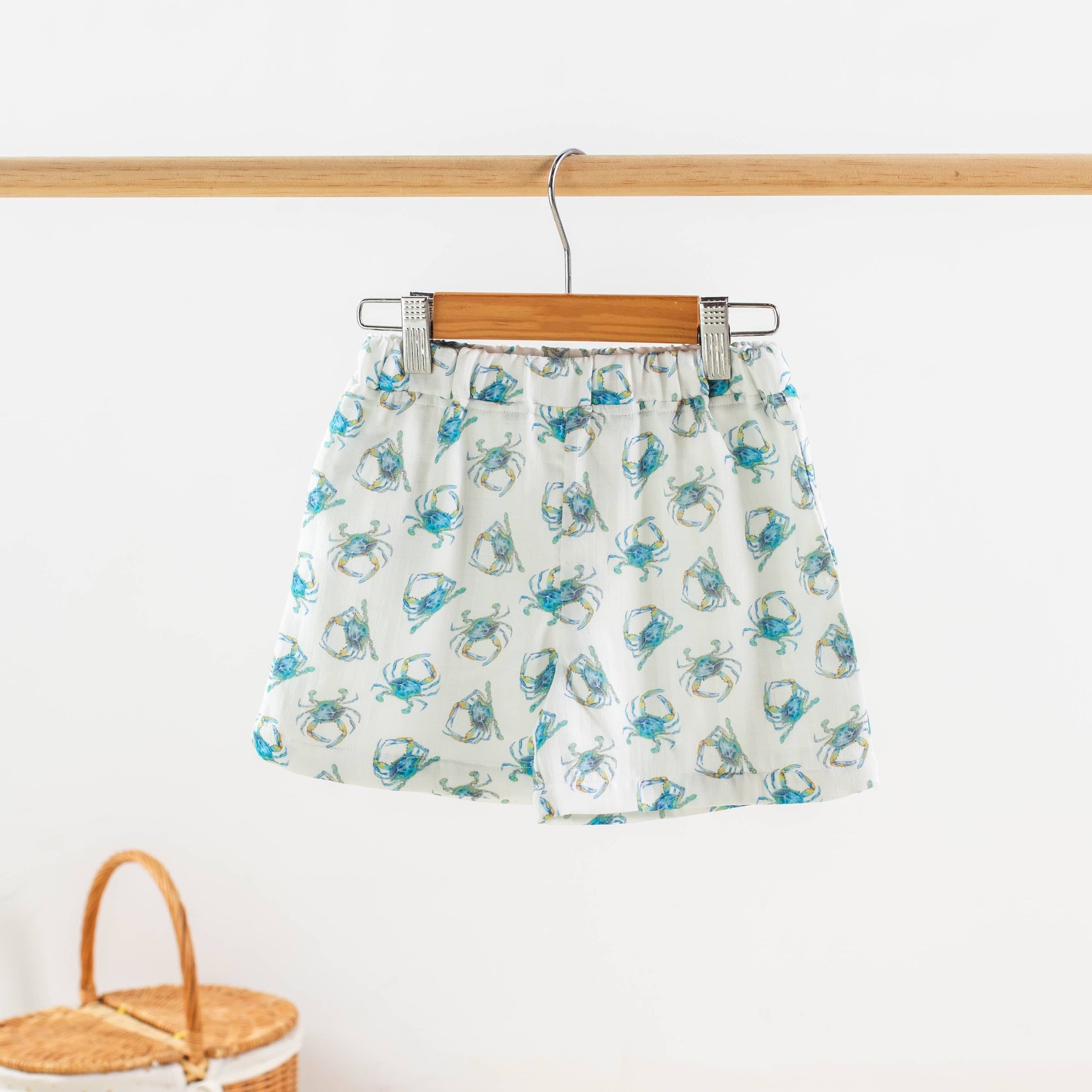 Nola Tawk Nola Tawk Catching Crabs Organic Muslin Shorts - Little Miss Muffin Children & Home