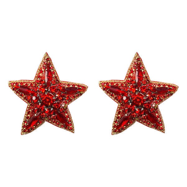 Golden Lily Rhinestone Star Earrings