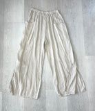 Oro Bonito Oro Bonito Side Slit Linen Pants - Little Miss Muffin Children & Home