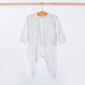 Nola Tawk Nola Tawk Pink Fleur De Lis Organic Cotton Zip-Up Pajamas - Little Miss Muffin Children & Home