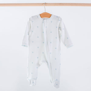 Nola Tawk Nola Tawk Blue Fleur De Lis Organic Cotton Zip-Up Pajamas - Little Miss Muffin Children & Home