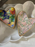 Ten Twenty Six Designs Decoupage Ceramic Heart Dish, Colorful Flowers