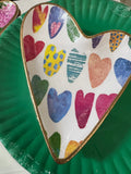 Ten Twenty Six Designs Decoupage Ceramic Heart Dish, Colorful Hearts