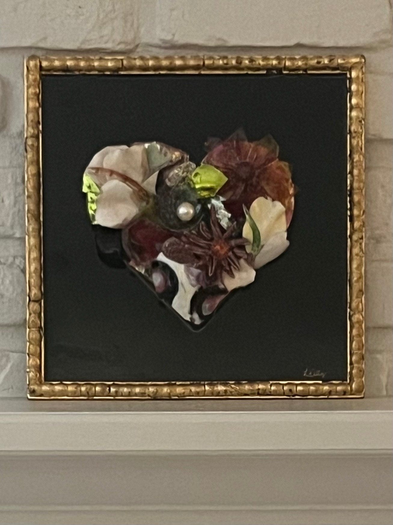 Laurie Kelly Art Studio Gold Framed Heart Art 12x12 - Little Miss Muffin Children & Home