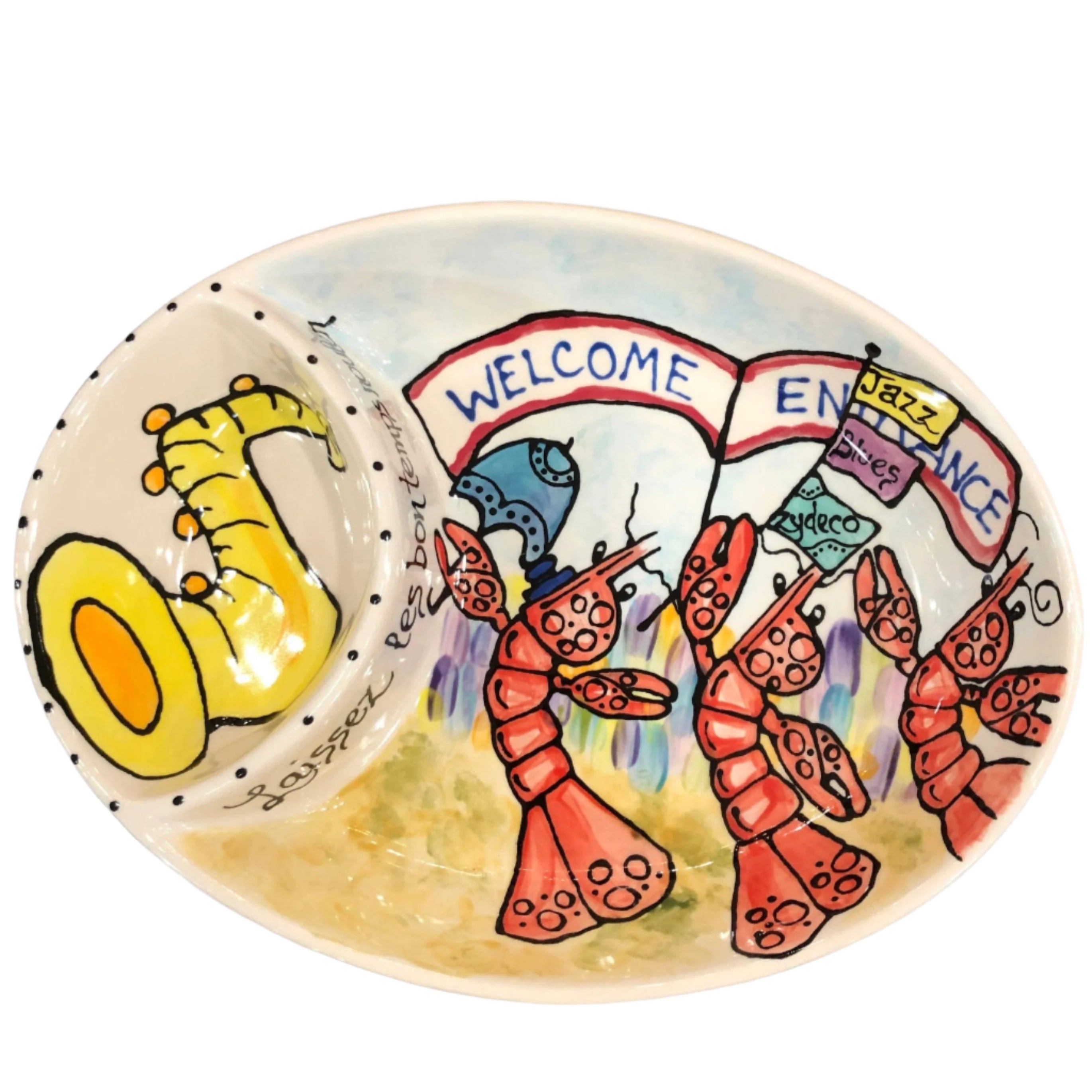 Jan Salzer Art Jan Salzer Jazz Fest Divided Dish - Little Miss Muffin Children & Home