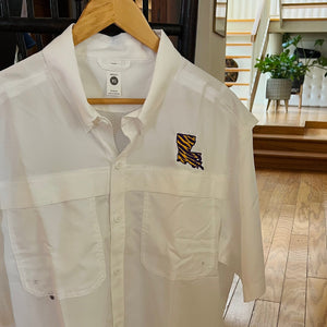 WHEREable Art LA LSU Fishing Shirt button down mens