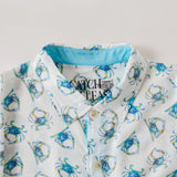 Nola Tawk Blue Crab Men's Short Sleeve Button Down Shirt