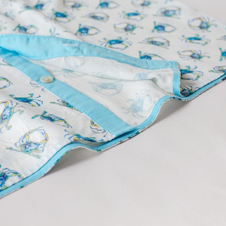 Nola Tawk Nola Tawk Blue Crab Men's Short Sleeve Button Down Shirt - Little Miss Muffin Children & Home