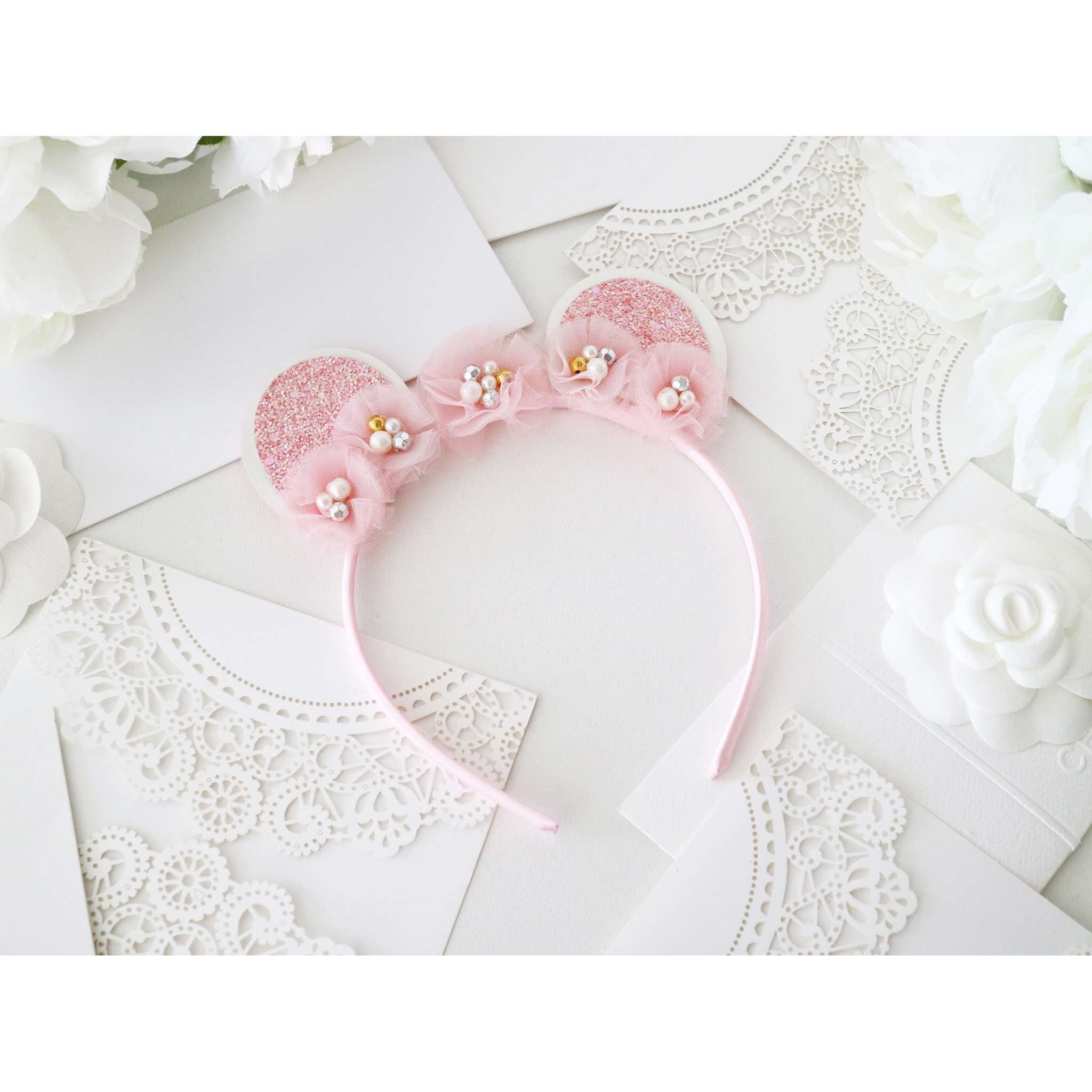 Pink Poppy Claris Ears Headband in Pink - Little Miss Muffin Children & Home