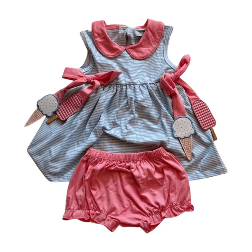 Ice Cream Girl Side Tag Bloomer Set