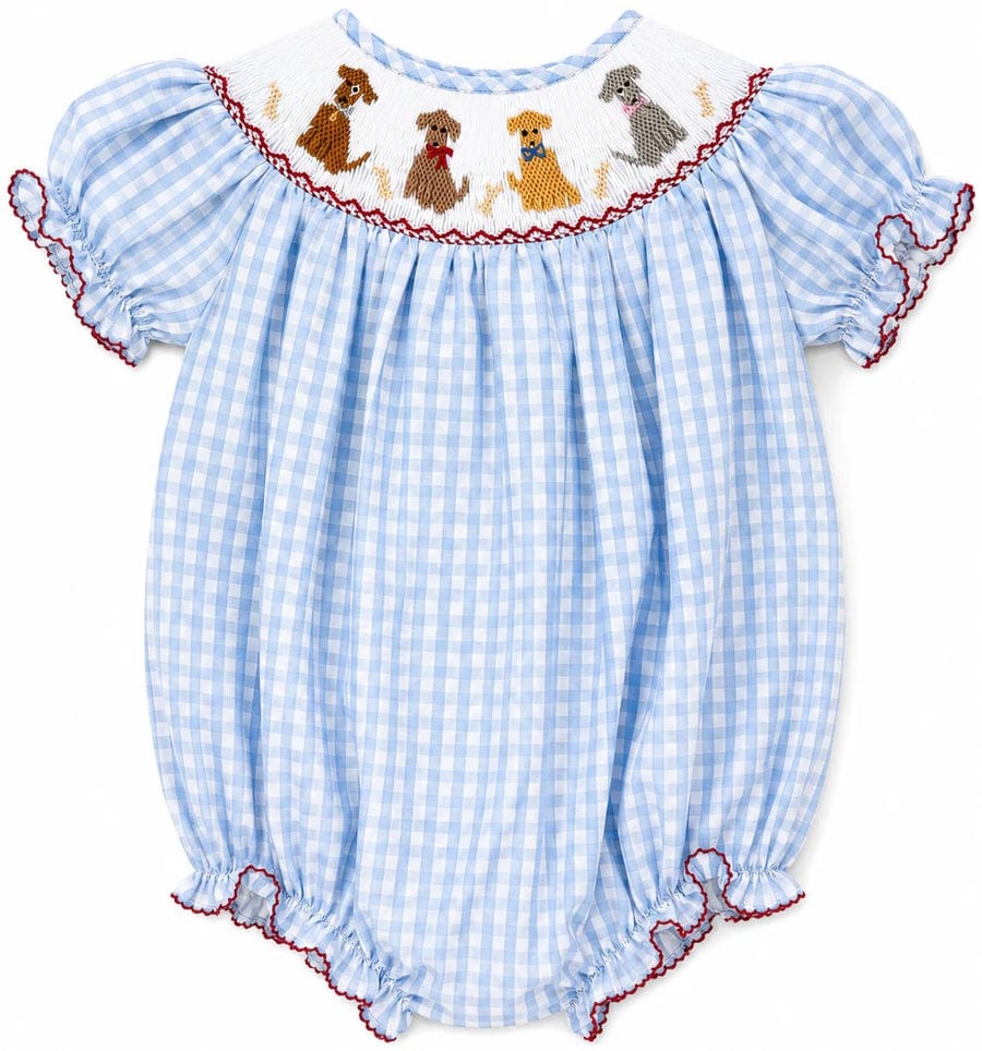 Emmie Smocked Puppy Bishop Style Bubble
