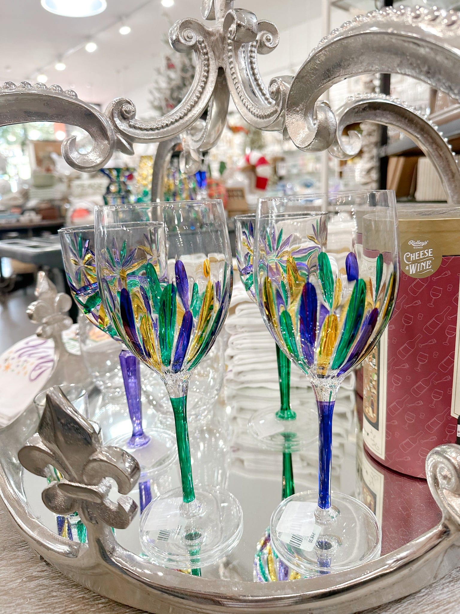 Incanto Mardi Gras Wine Glass