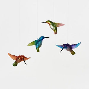 180 Degrees 3.5"-5" Glass Hummingbird Ornament, 4 Styles Available