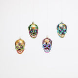 180 Degrees 3.5" Glass Shiny Sugar Skull Ornament, 4 Styles Available