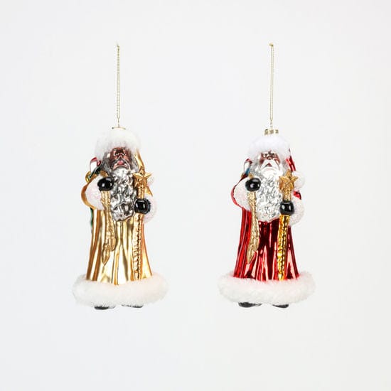 180 Degrees 180 Degrees Glass Santa with Staff Ornament - Little Miss Muffin Children & Home