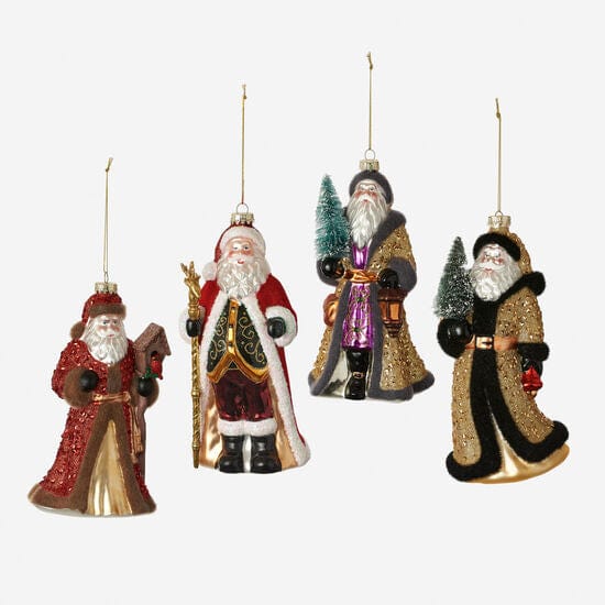 180 Degrees 180 Degrees 7"-7.75" Glass Luxe Santa Ornament, 4 Styles Available - Little Miss Muffin Children & Home