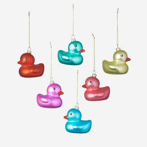 180 Degrees Rubber Ducky Glass Ornament, 6 Colors Available